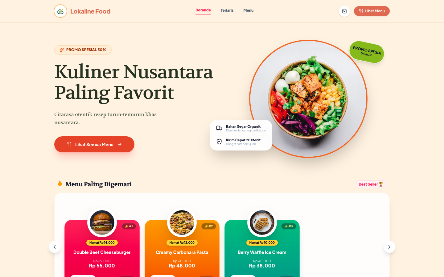 Etalase Katalog Toko & Menu Kuliner (Desktop)