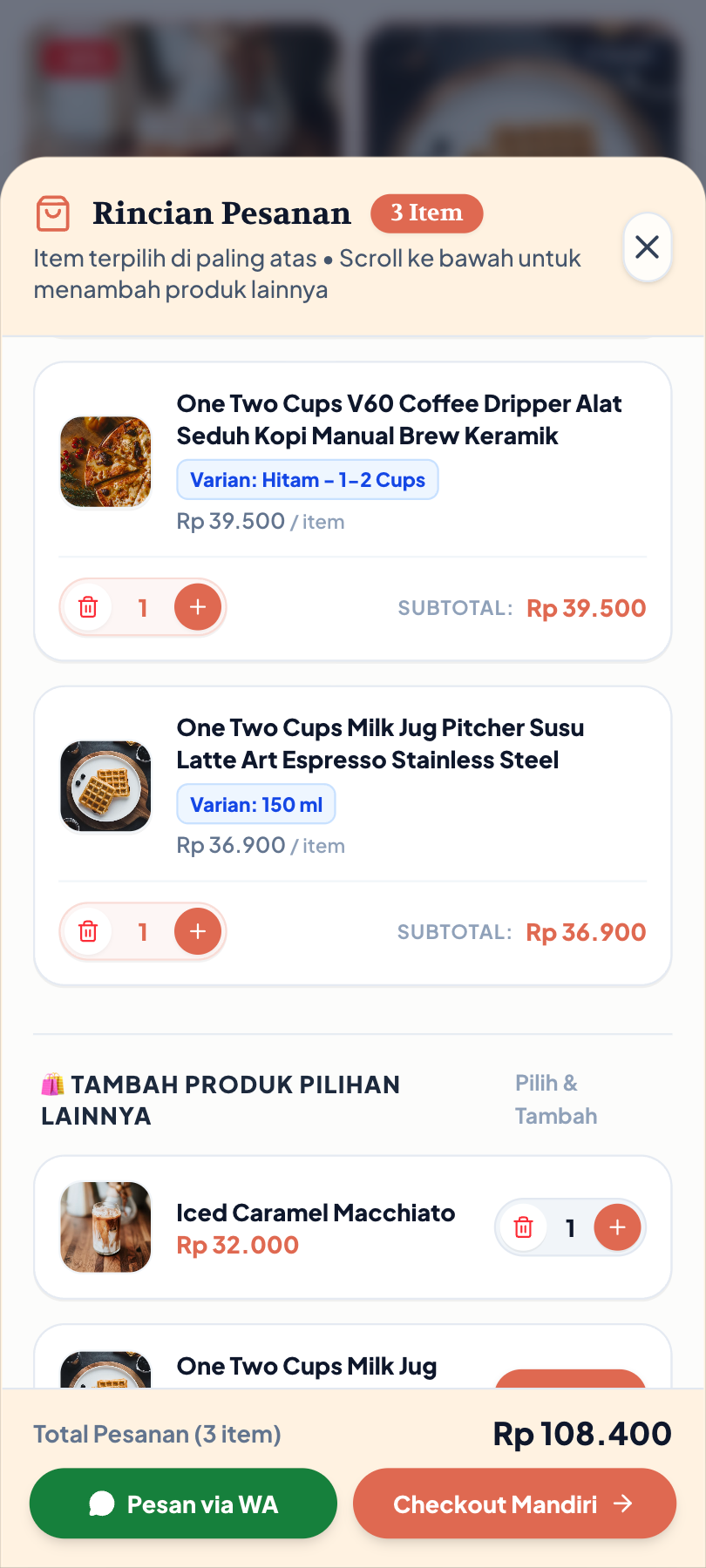 Menu Terlaris & Best Seller (Mobile)
